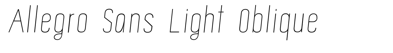 Allegro Sans Light Oblique